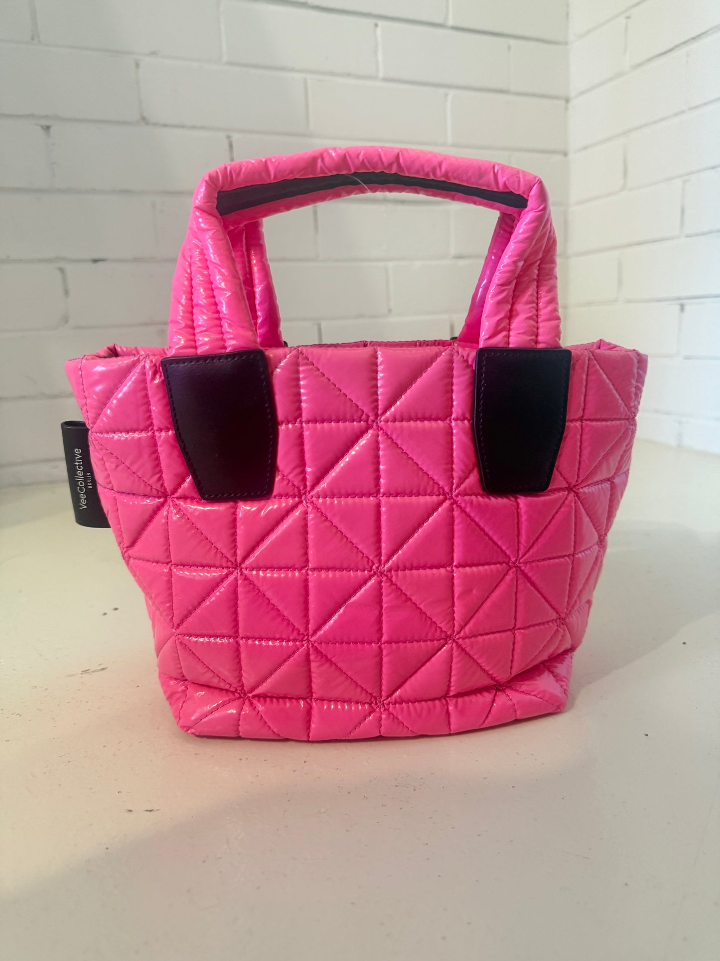 Vee Collective Quilted Tote Bag – Hot Pink Nylon, Excellent Condition