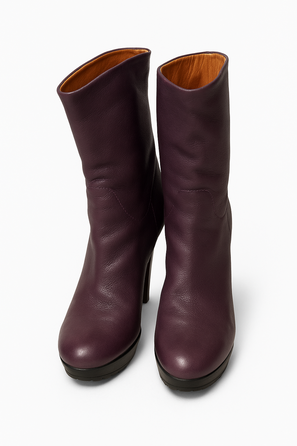 Lanvin Burgundy Leather Platform Boots – High Heel Ankle Boots, Parisian Luxury- Size 36