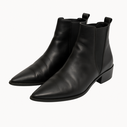 Acne Studios Black Leather Chelsea Boots – Pointed Toe Ankle Boots- Size 40