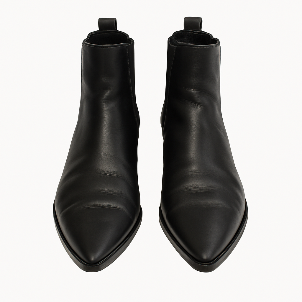 Acne Studios Black Leather Chelsea Boots – Pointed Toe Ankle Boots- Size 40