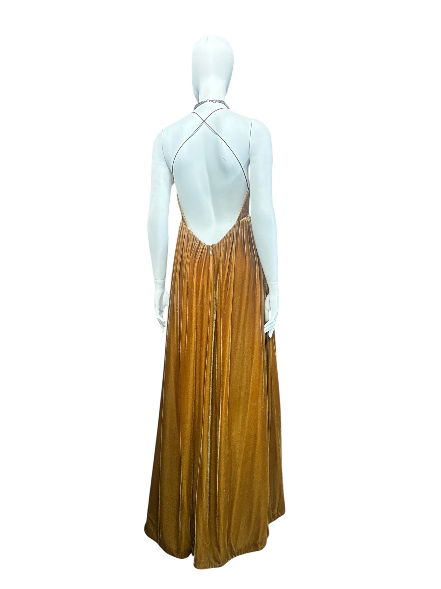 Zimmermann Sensory Velvet Maxi Dress – Gold (AU 0) | New With Tags