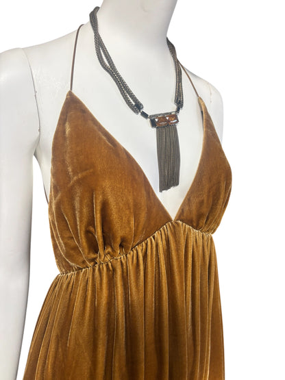 Zimmermann Sensory Velvet Maxi Dress – Gold (AU 0) | New With Tags