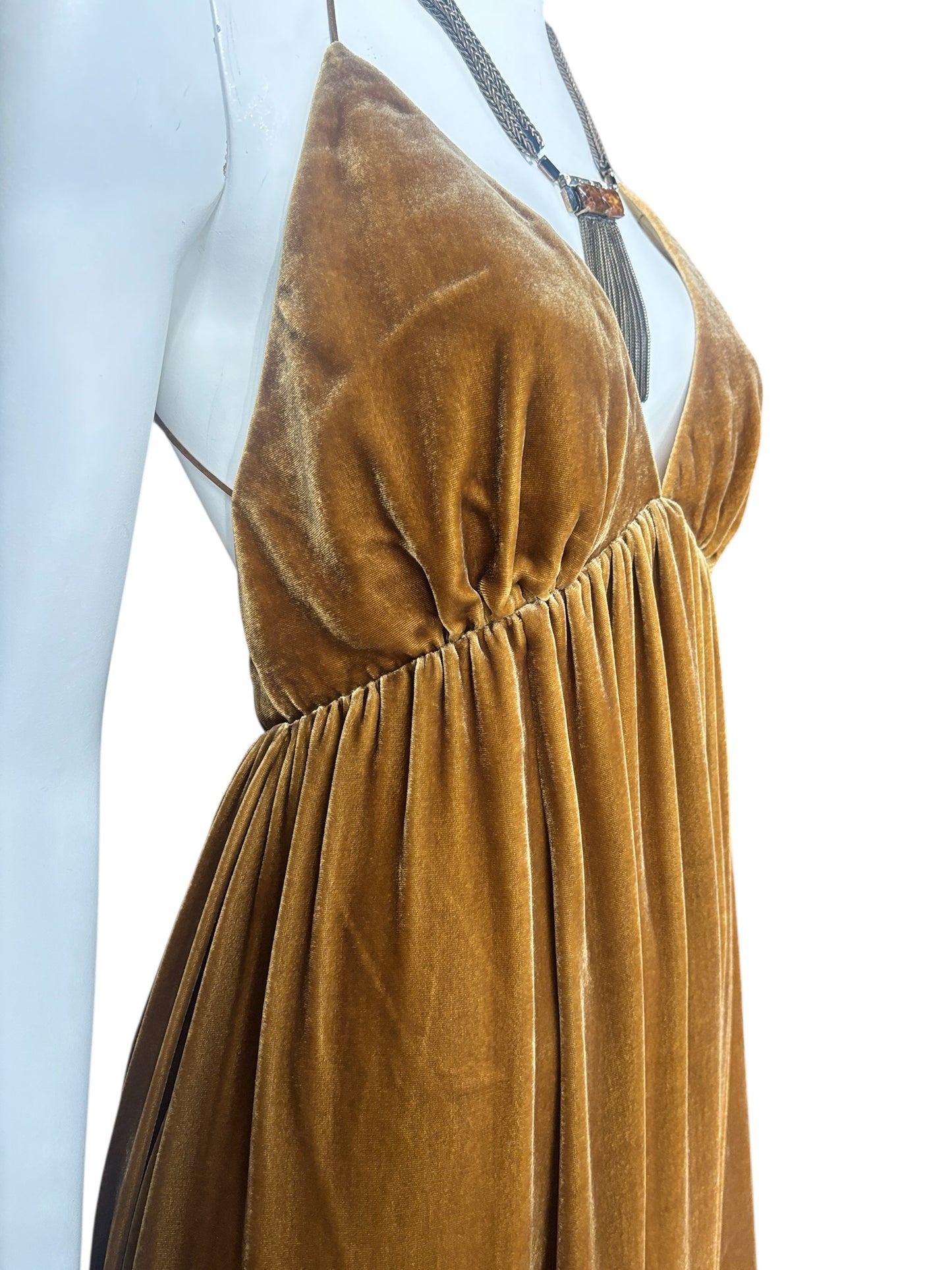 Zimmermann Sensory Velvet Maxi Dress – Gold (AU 0) | New With Tags