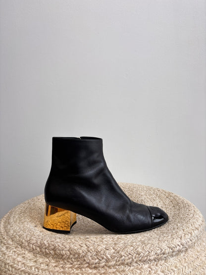 Chanel Convertible Quilted Fabric Leather Boots - 38