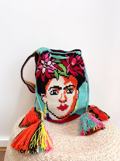 Frida Kahlo Wayuu Mochila bag