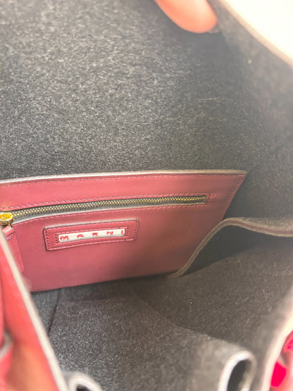 Marni Red and Burgundy Bi Colour leather shoulder bag