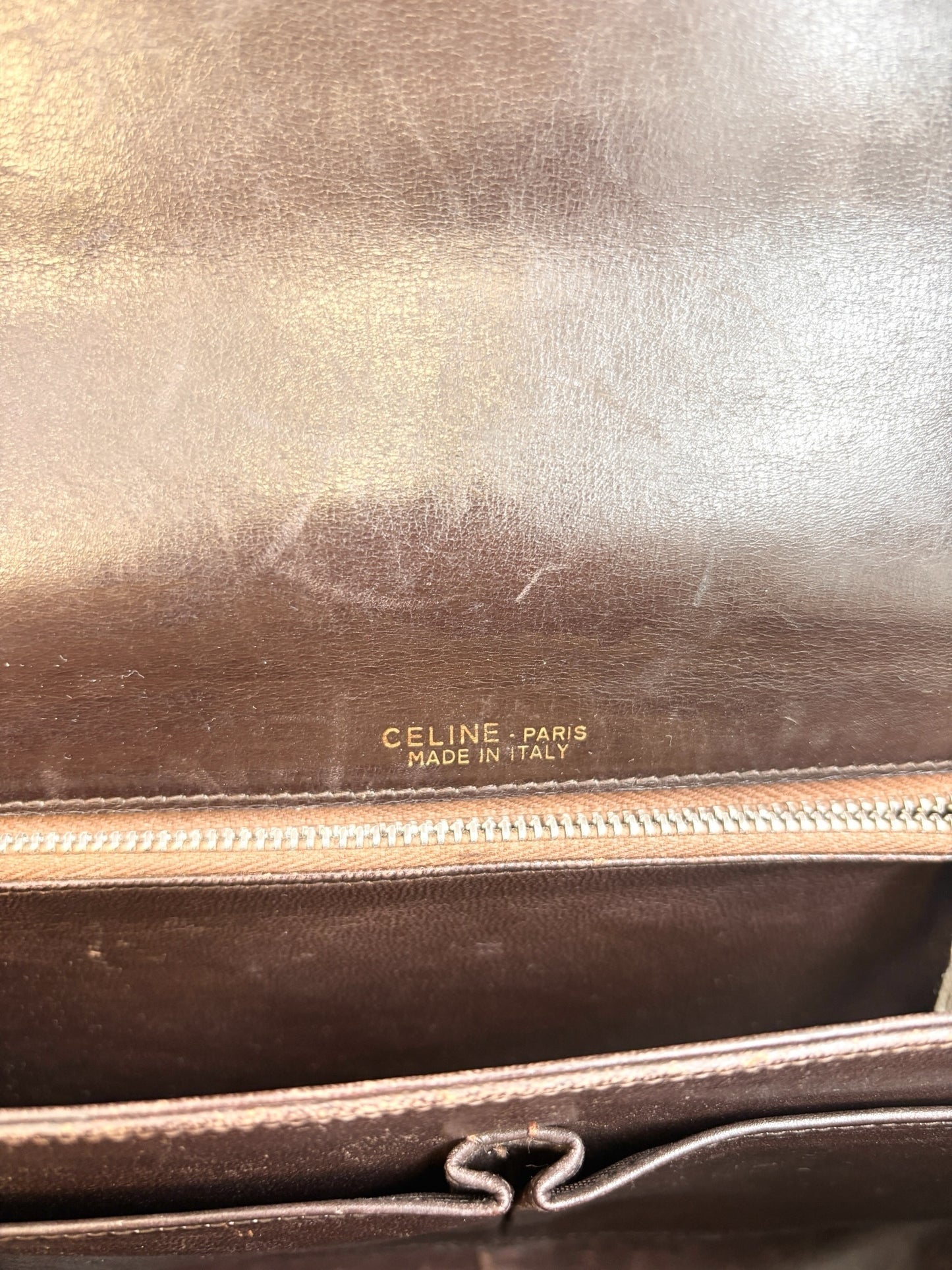 Celine Vintage Two-Tone Horse Carriage Box Bag