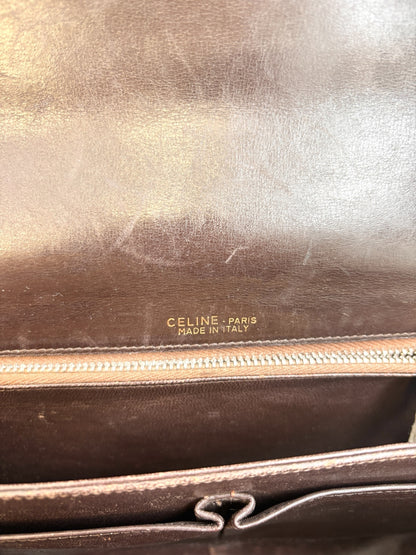 Celine Vintage Two-Tone Horse Carriage Box Bag