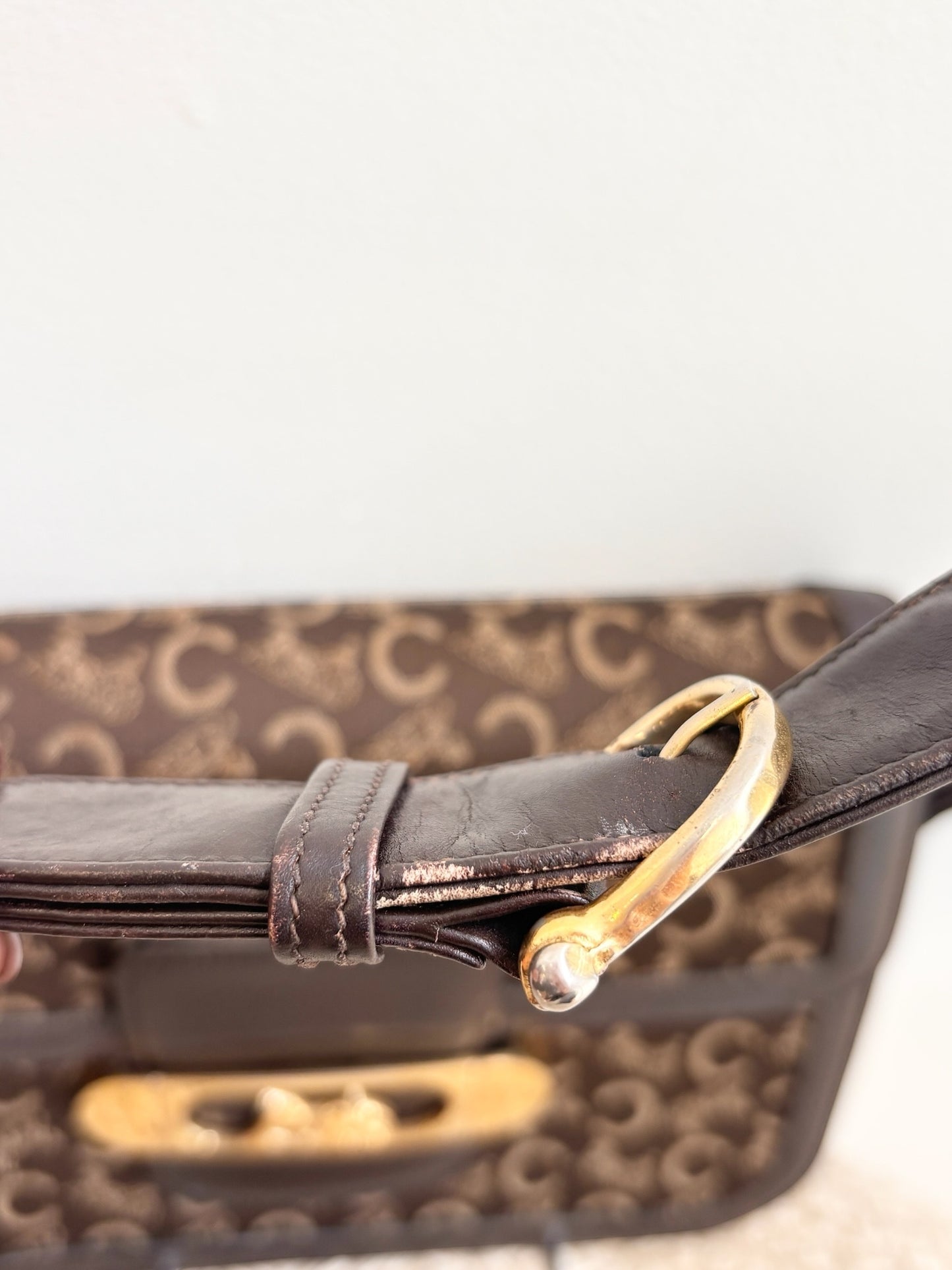 Celine Vintage Two-Tone Horse Carriage Box Bag