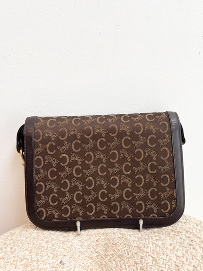 Celine Vintage Two-Tone Horse Carriage Box Bag