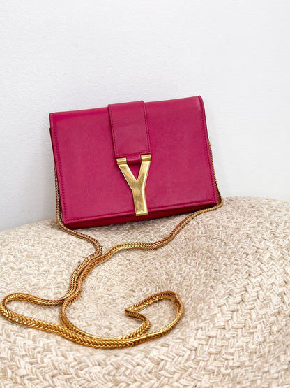 Saint Laurent Leather Chyc Red Rose
