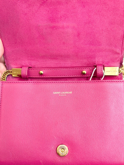 Saint Laurent Leather Chyc Red Rose