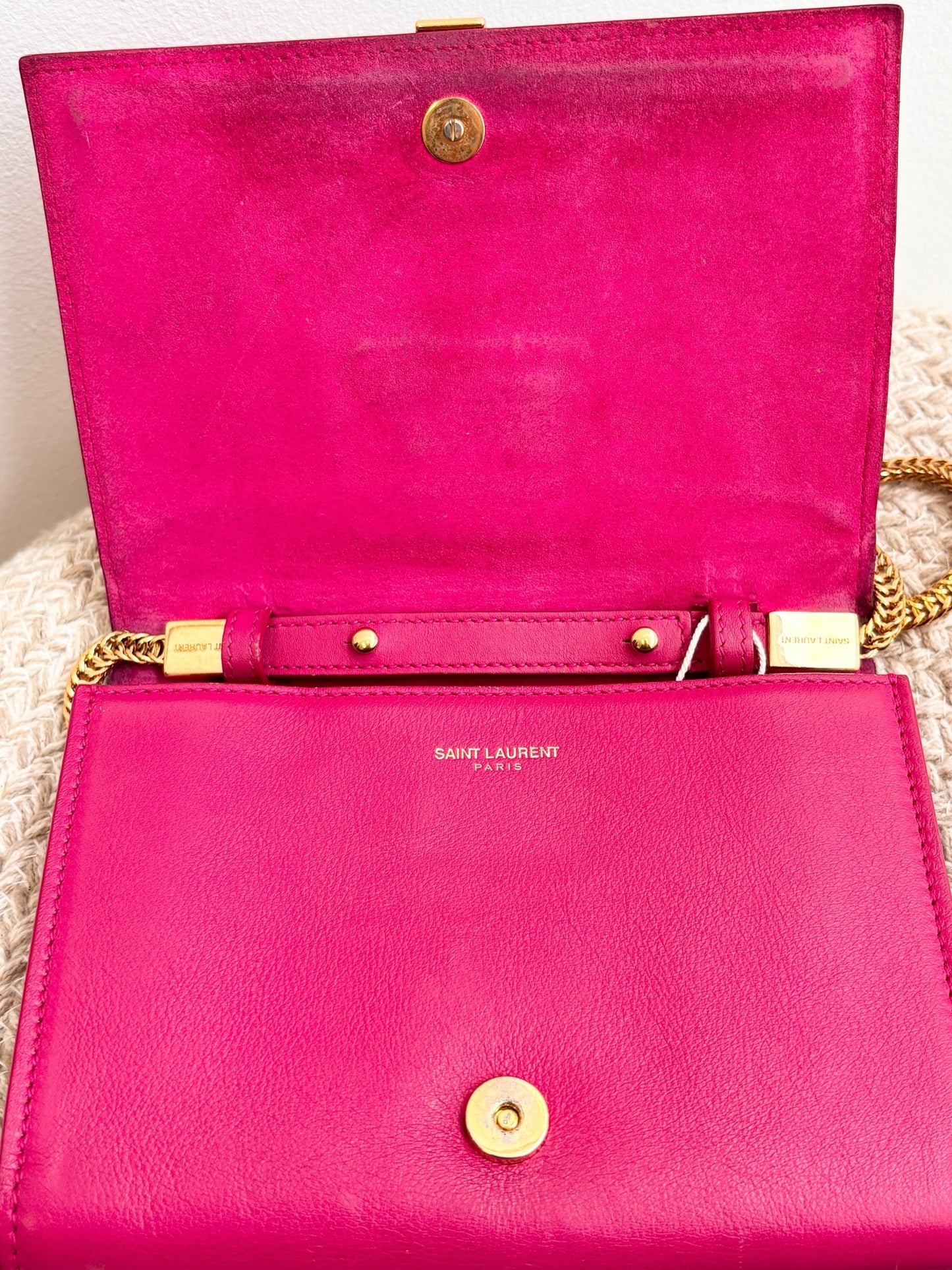 Saint Laurent Leather Chyc Red Rose