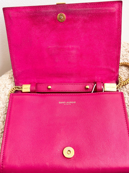 Saint Laurent Leather Chyc Red Rose