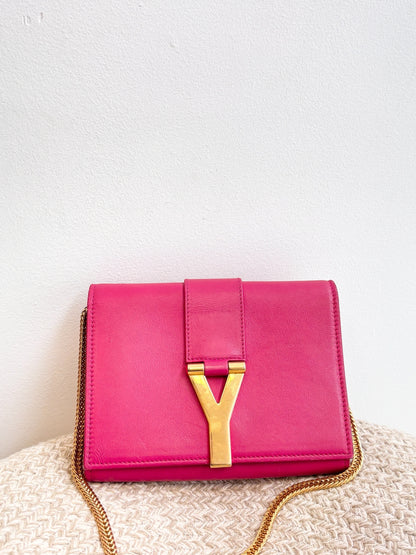 Saint Laurent Leather Chyc Red Rose