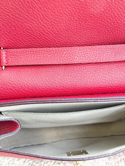 Chloe Drew Leather Shoulder Bag In Red