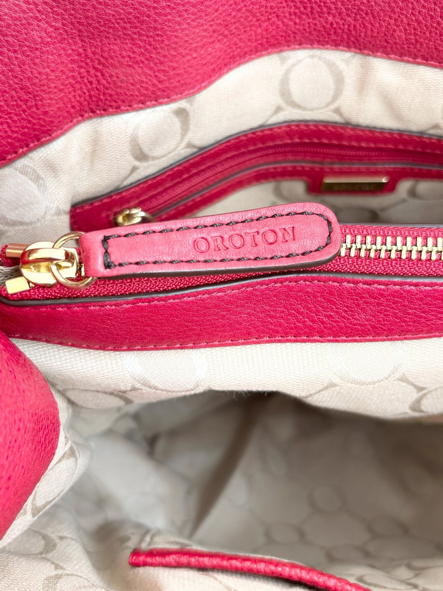 Oroton Large Red Leather Tote