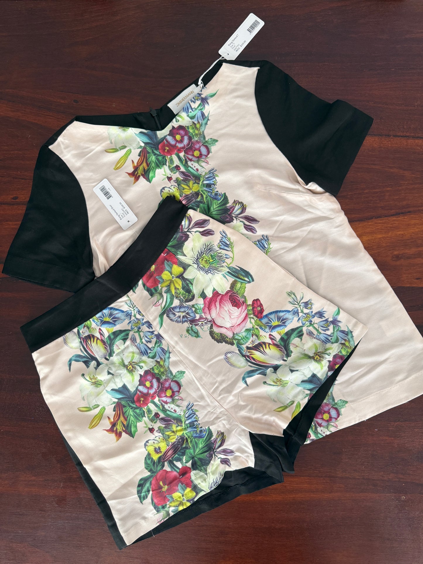 Zimmermann Rising Garland Shorts – Floral Silk, High-Waisted, NWT- Size 1