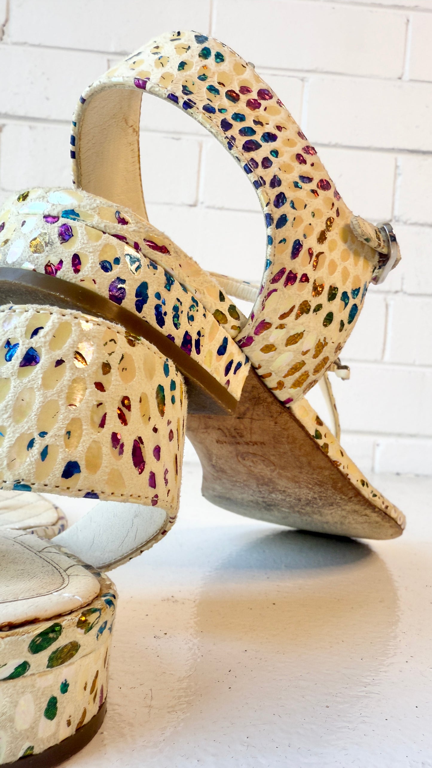 Chanel Quilted Leather CC Logo Sandals- Size 37C