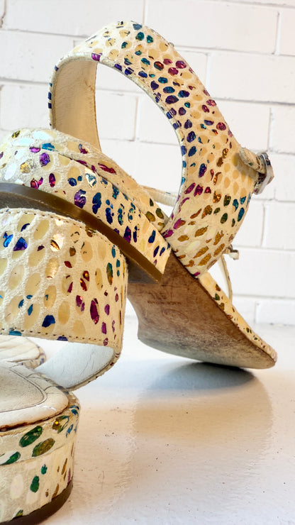 Chanel Quilted Leather CC Logo Sandals- Size 37C