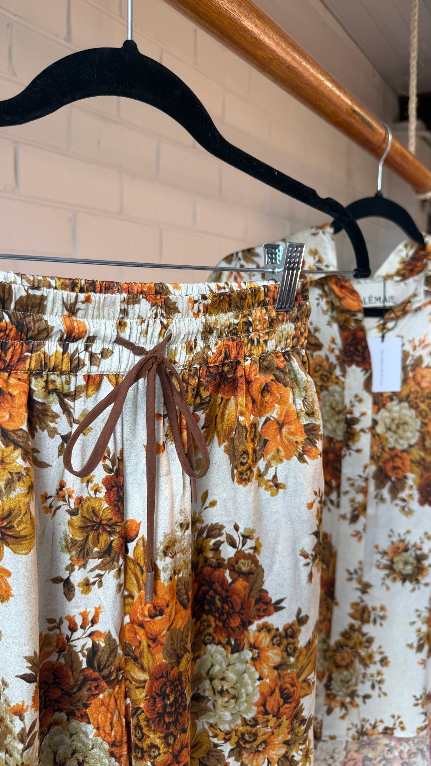 Alemais Floral Silk Set Derby Shirt size 10 & Pant size 6