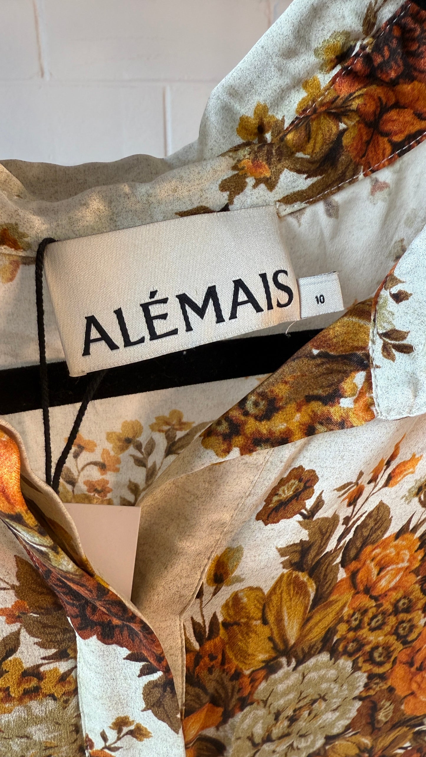 Alemais Floral Silk Set Derby Shirt size 10 & Pant size 6