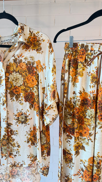 Alemais Floral Silk Set Derby Shirt size 10 & Pant size 6