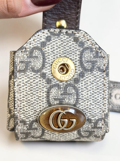 Gucci Ophidia GG Supreme AirPods Case Keychain