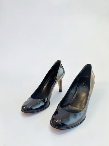 Gucci Black Patent Leather Classic Pumps - 42