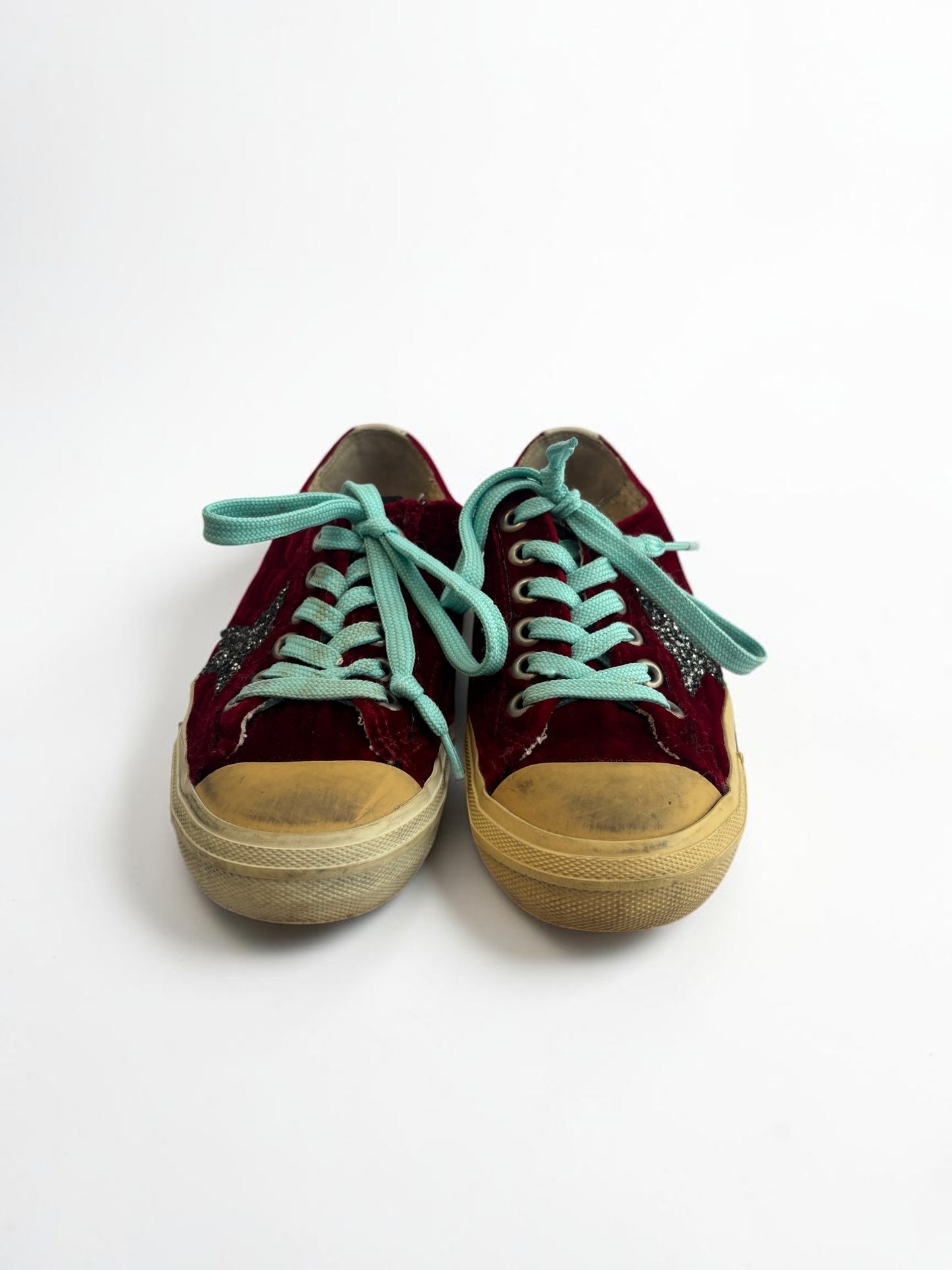 GGDB Star Velvet Glitter Red Sneaker - 36