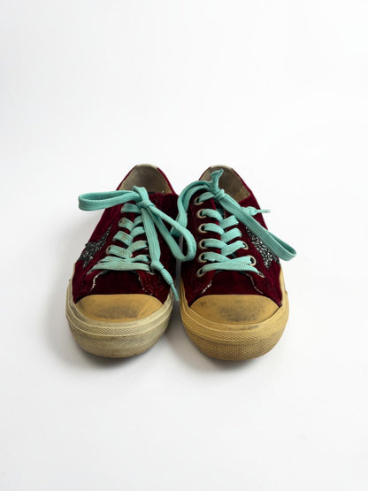 GGDB Star Velvet Glitter Red Sneaker - 36
