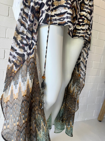 Camilla Nomadic Nymph Embellished Mini Dress Size S Chiffon Overlay