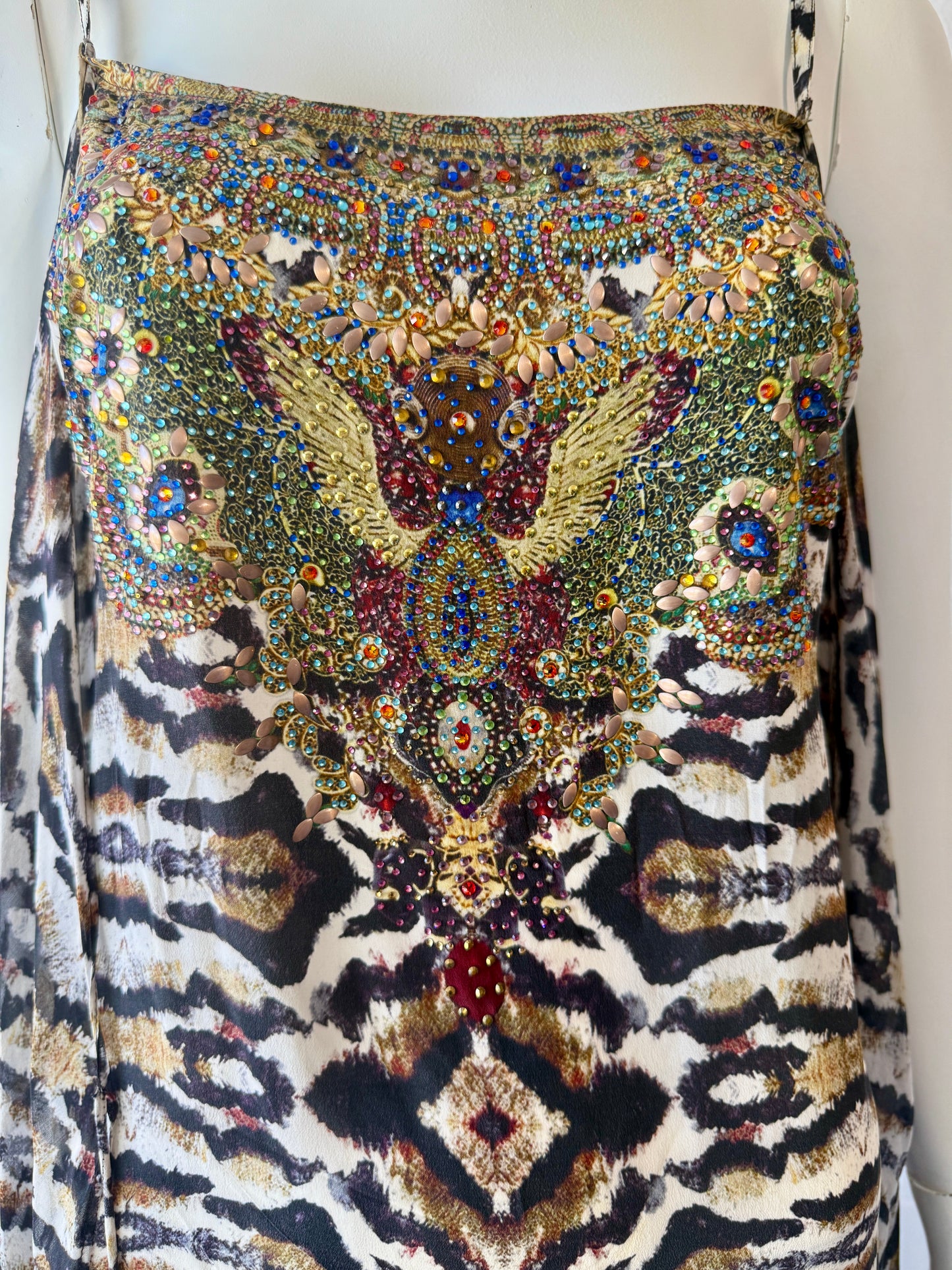 Camilla Nomadic Nymph Embellished Mini Dress Size S Chiffon Overlay