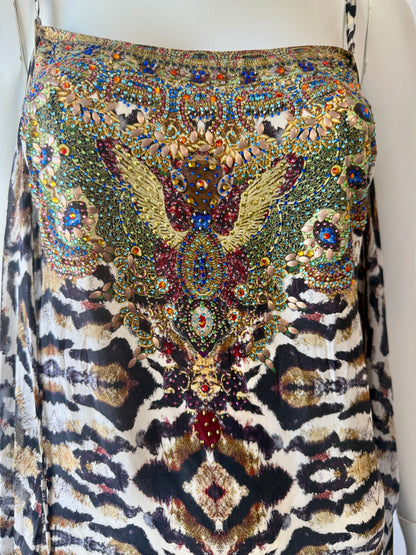 Camilla Nomadic Nymph Embellished Mini Dress Size S Chiffon Overlay