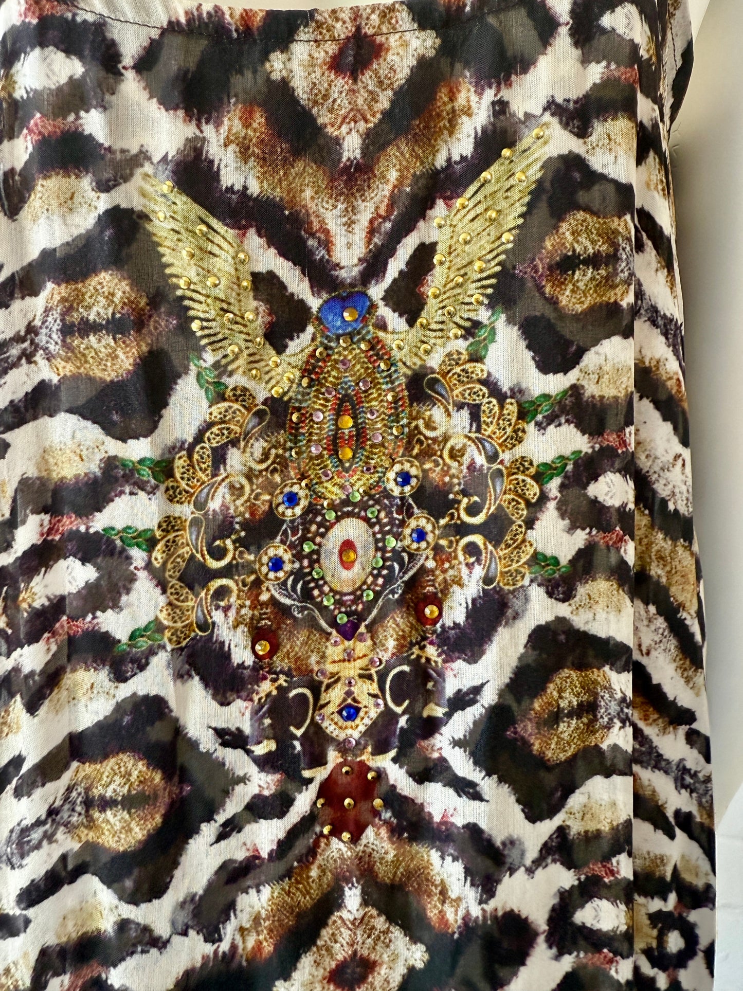 Camilla Nomadic Nymph Embellished Mini Dress Size S Chiffon Overlay