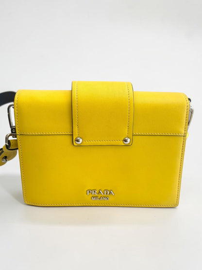 Prada Plex Ribbon Bag in Bright Yellow & Turquoise — Runway Leather Crossbody