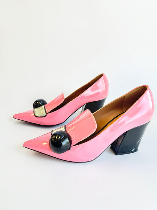 Emporio Armani pink patent leather pump G3024- 37