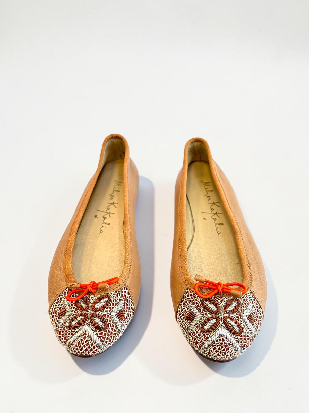 Meher Kakalia Leather Handmade Ballerina Flats 38