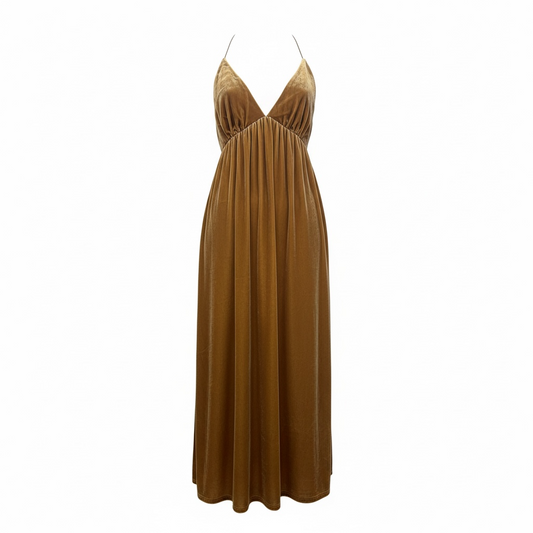 Zimmermann Sensory Velvet Maxi Dress – Gold (AU 0) | New With Tags