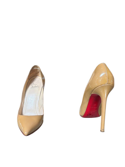 Christina Louboutin Pigalle 120mm Patent Calf in Nude - 37