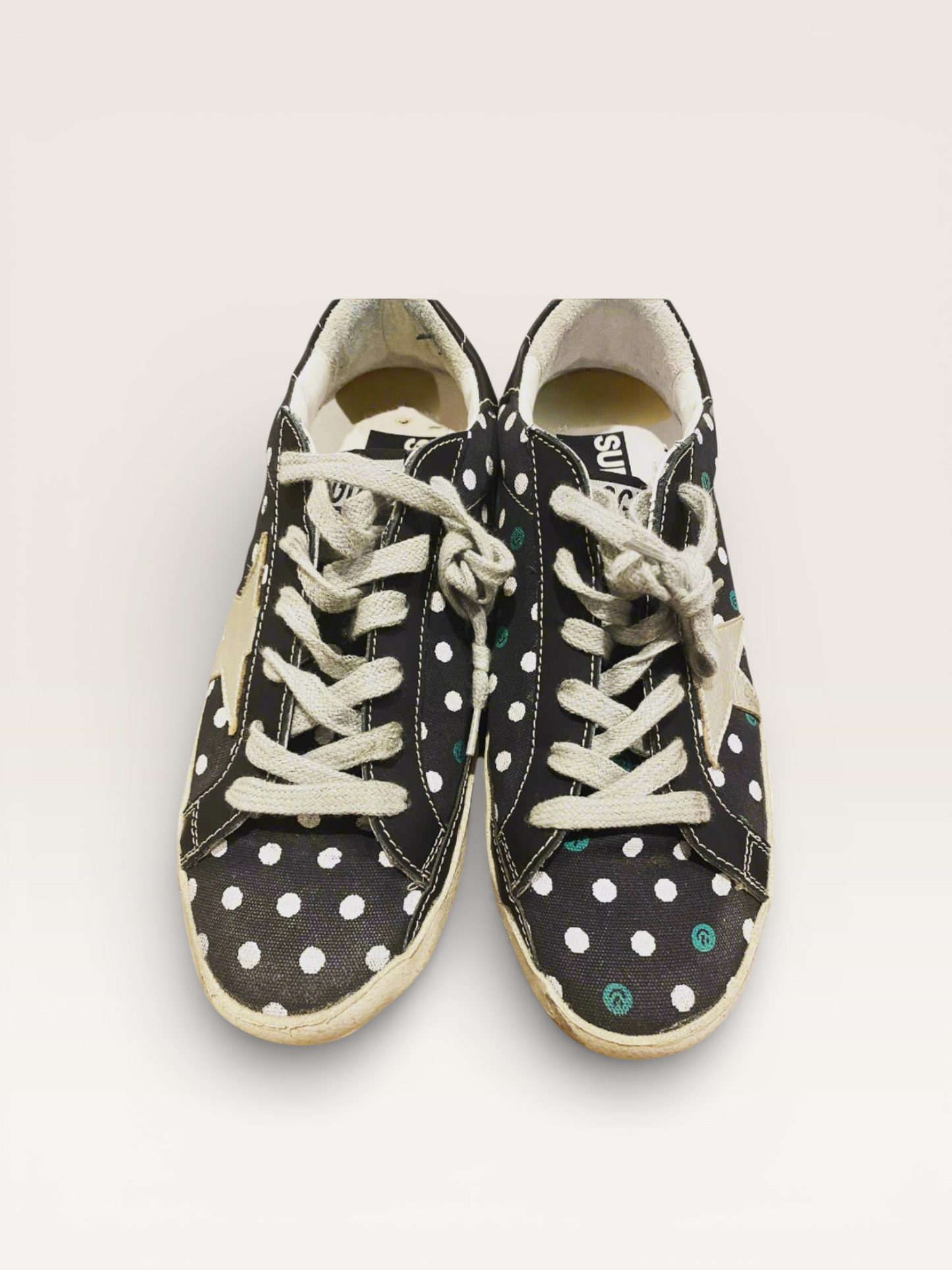 Golden Goose Superstar Sneakers – Black Polka Dot Print, NWT in Box- Size 37