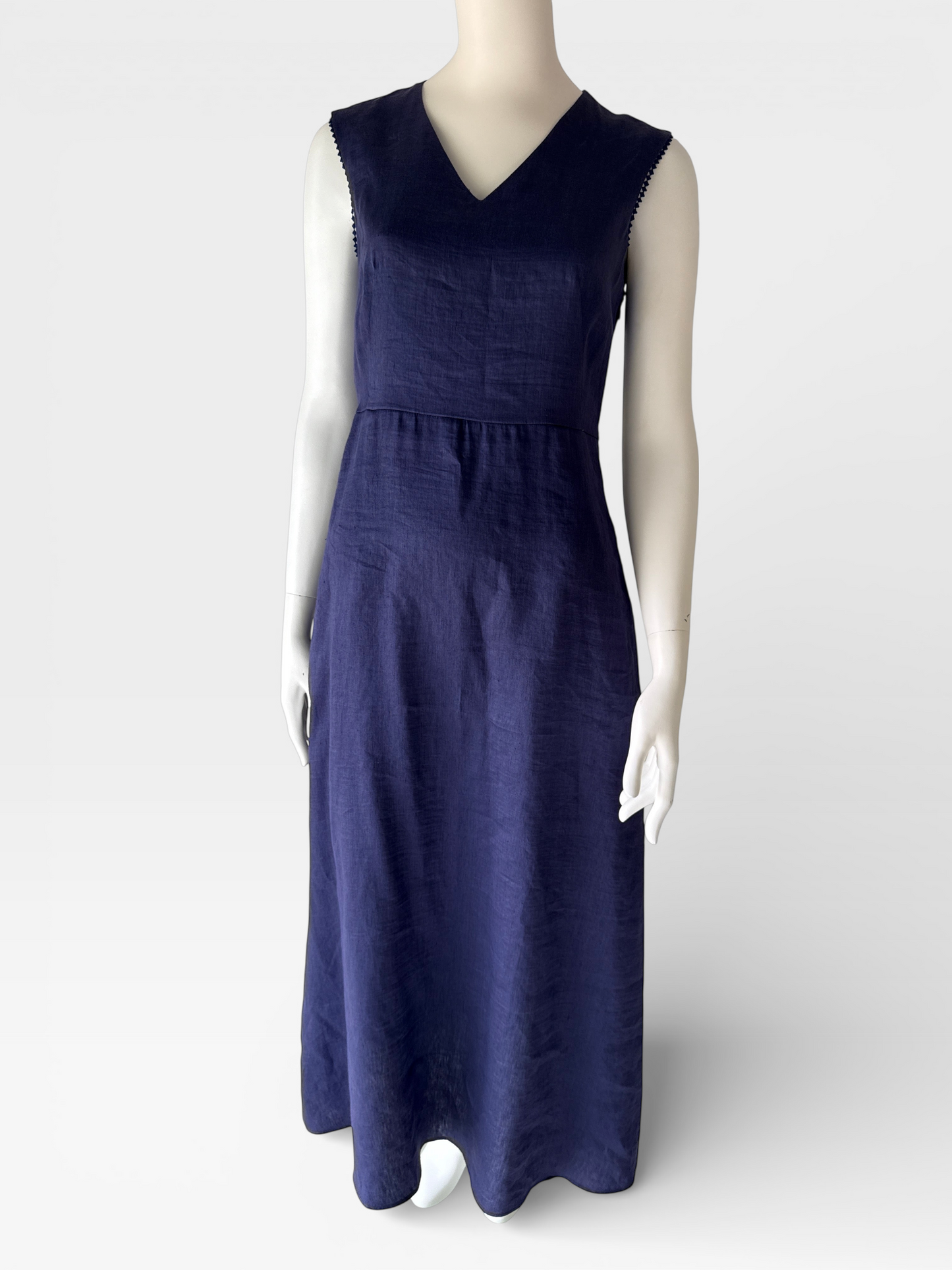 Max Mara Navy Sleeveless Midi Dress NWT Italian Designer- Size EU38