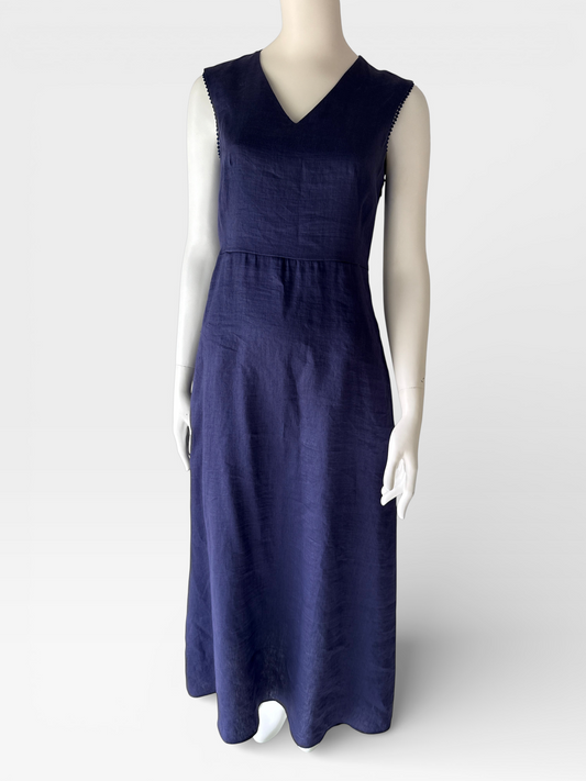 Max Mara Navy Sleeveless Midi Dress NWT Italian Designer- Size EU38