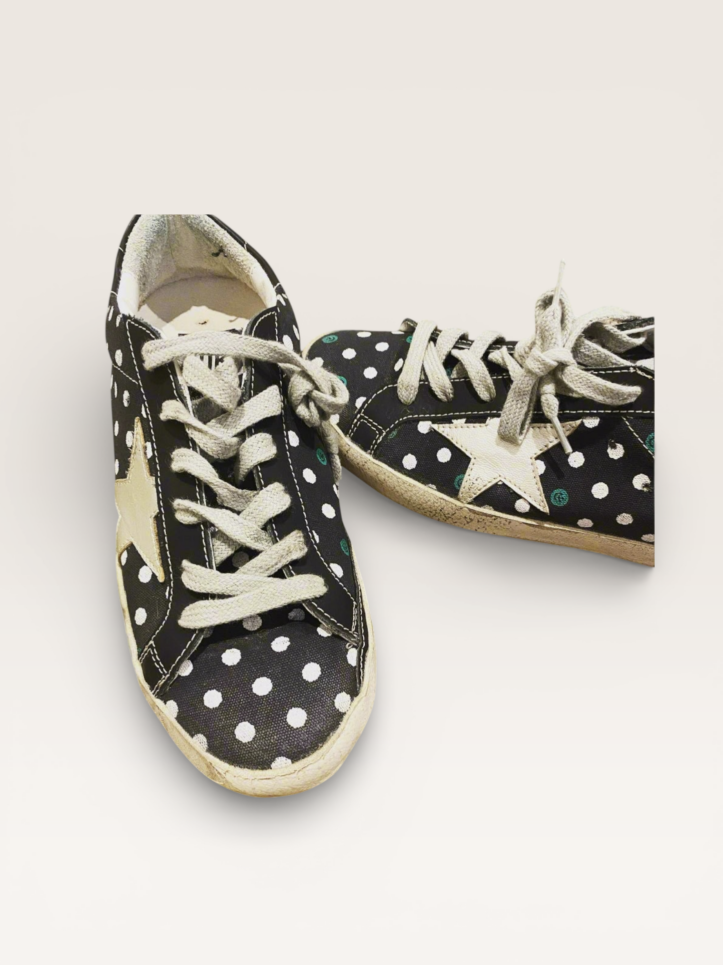 Golden Goose Superstar Sneakers – Black Polka Dot Print, NWT in Box- Size 37