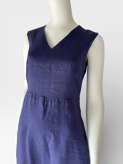 Max Mara Navy Sleeveless Midi Dress NWT Italian Designer- Size EU38