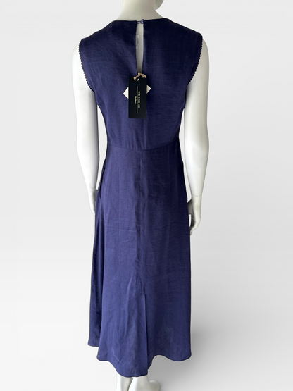 Max Mara Navy Sleeveless Midi Dress NWT Italian Designer- Size EU38