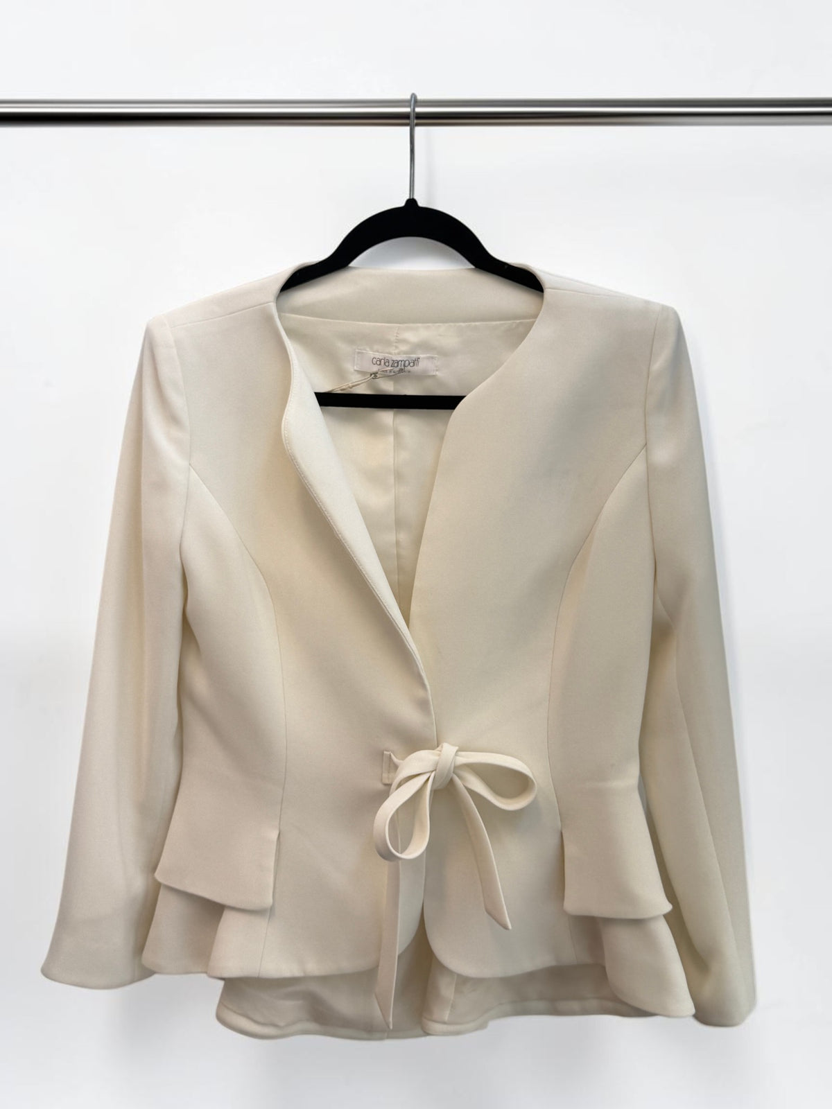 Carla Zampatti White Blazer with Bow Detail — 8