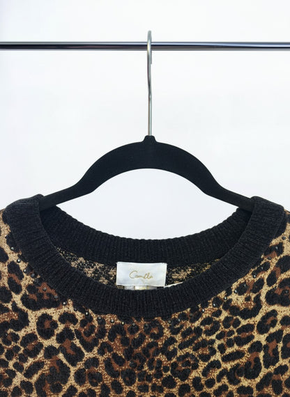 Camilla Amsterglam Leopard Oversized Knit Sweater — Size XS