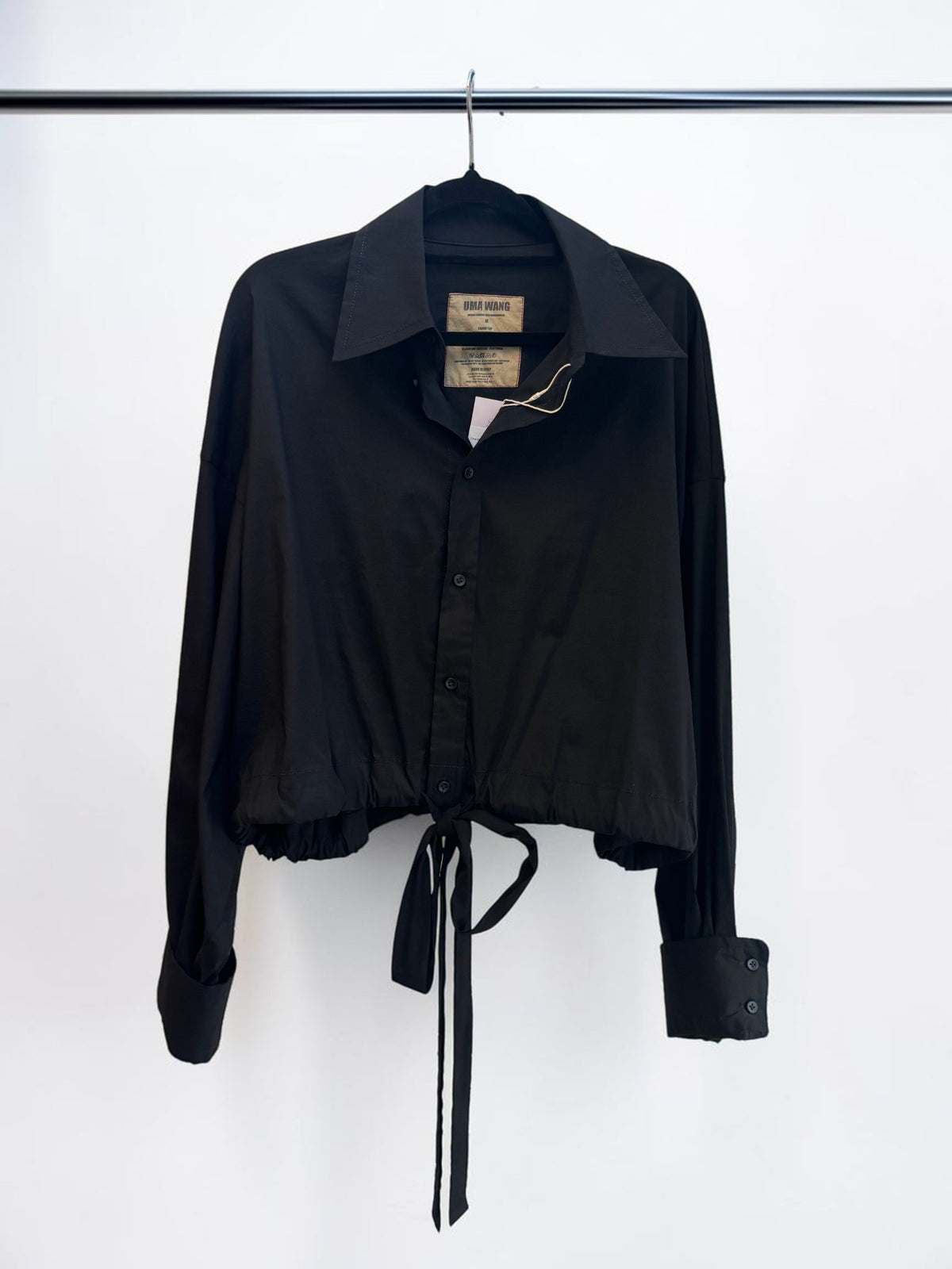 Uma Wang Tahini Black Silk Blouse size M
