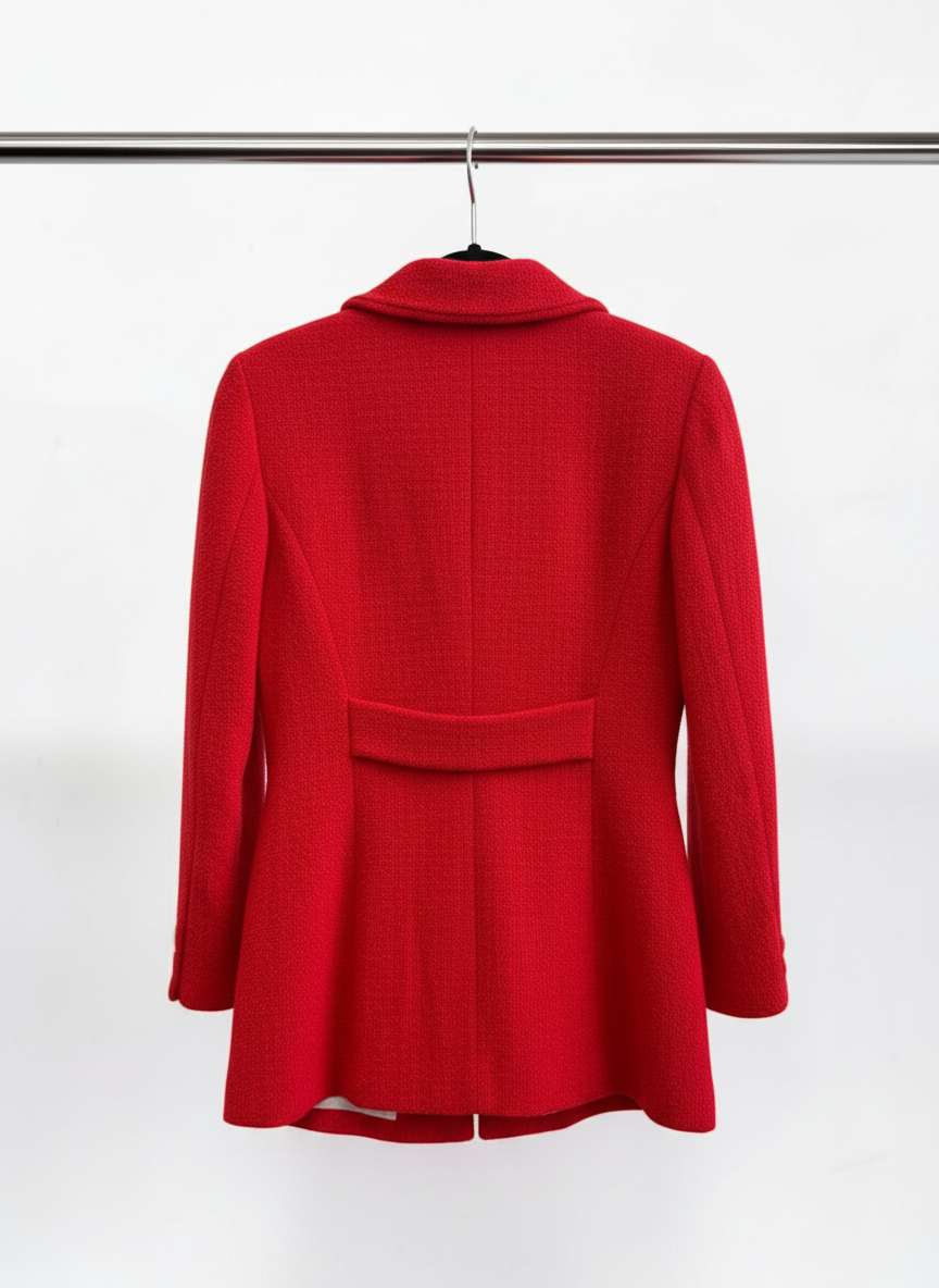 Old England Vintage Red Tweed Jacket – Paris Heritage Label – Size 36